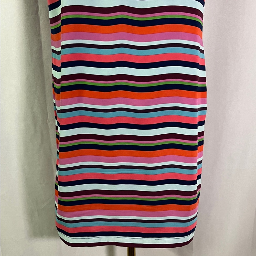 Cynthia Rowley Multicolor Striped Short Sleeve Shift Dress - Picture 12 of 16
